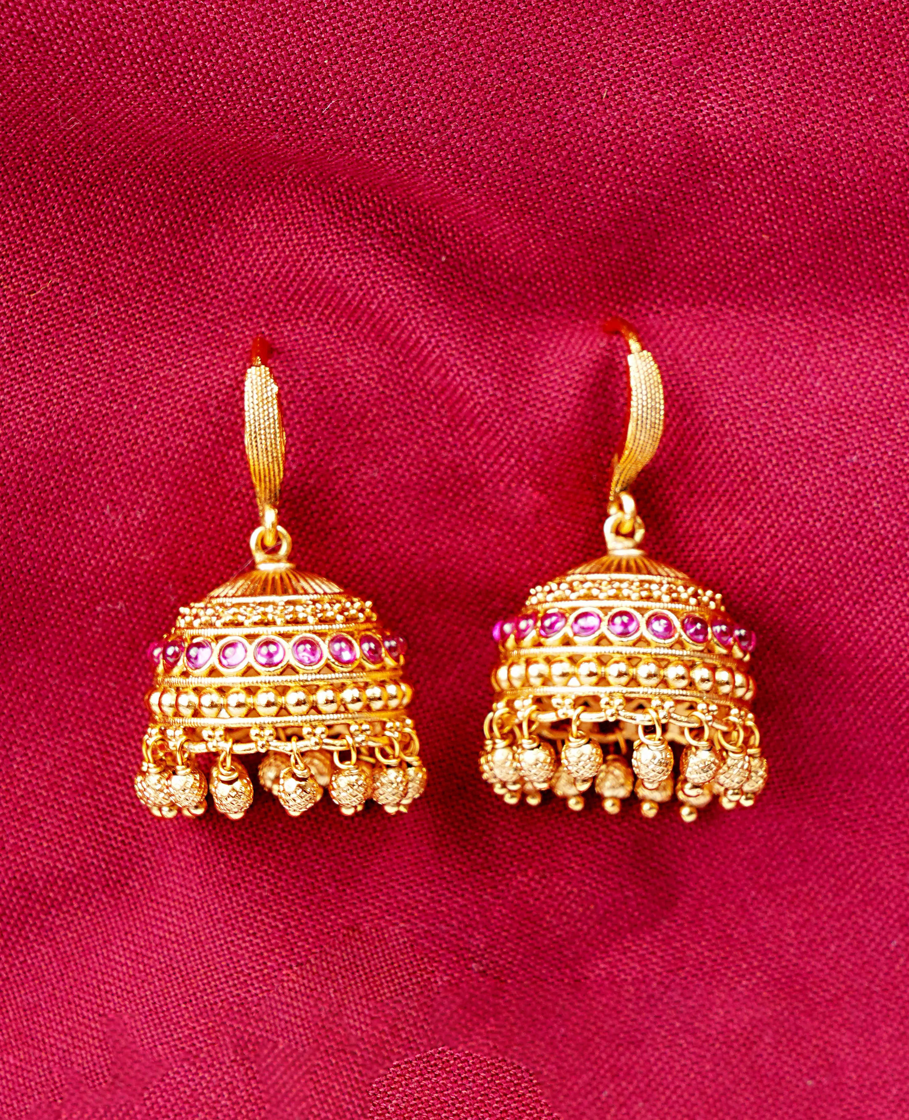 Graceful Gram Small Jhumki Earrings - Delicate Elegance