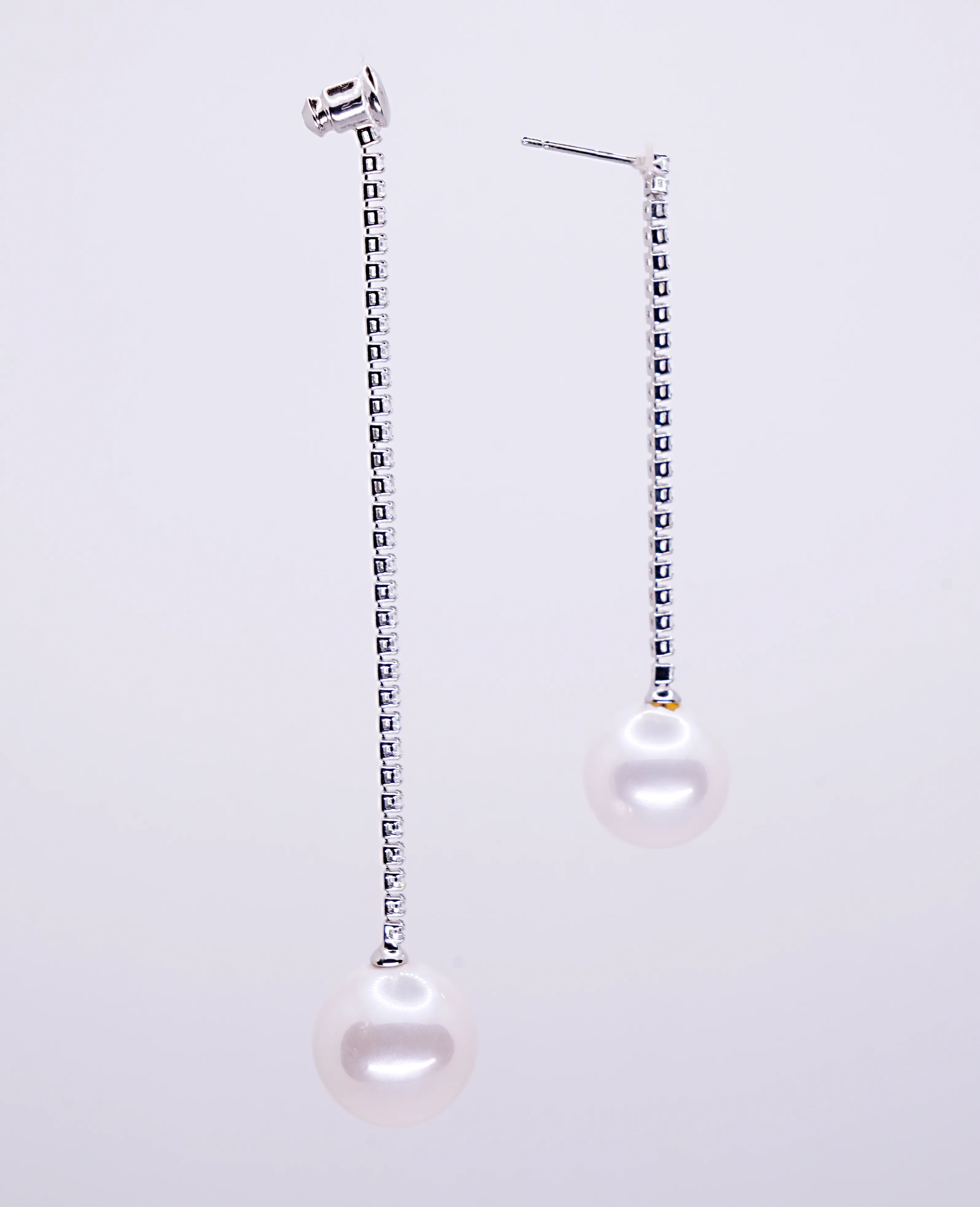 Transformable AD Pearl Silver Earrings: Three Styles, One Elegant Pair