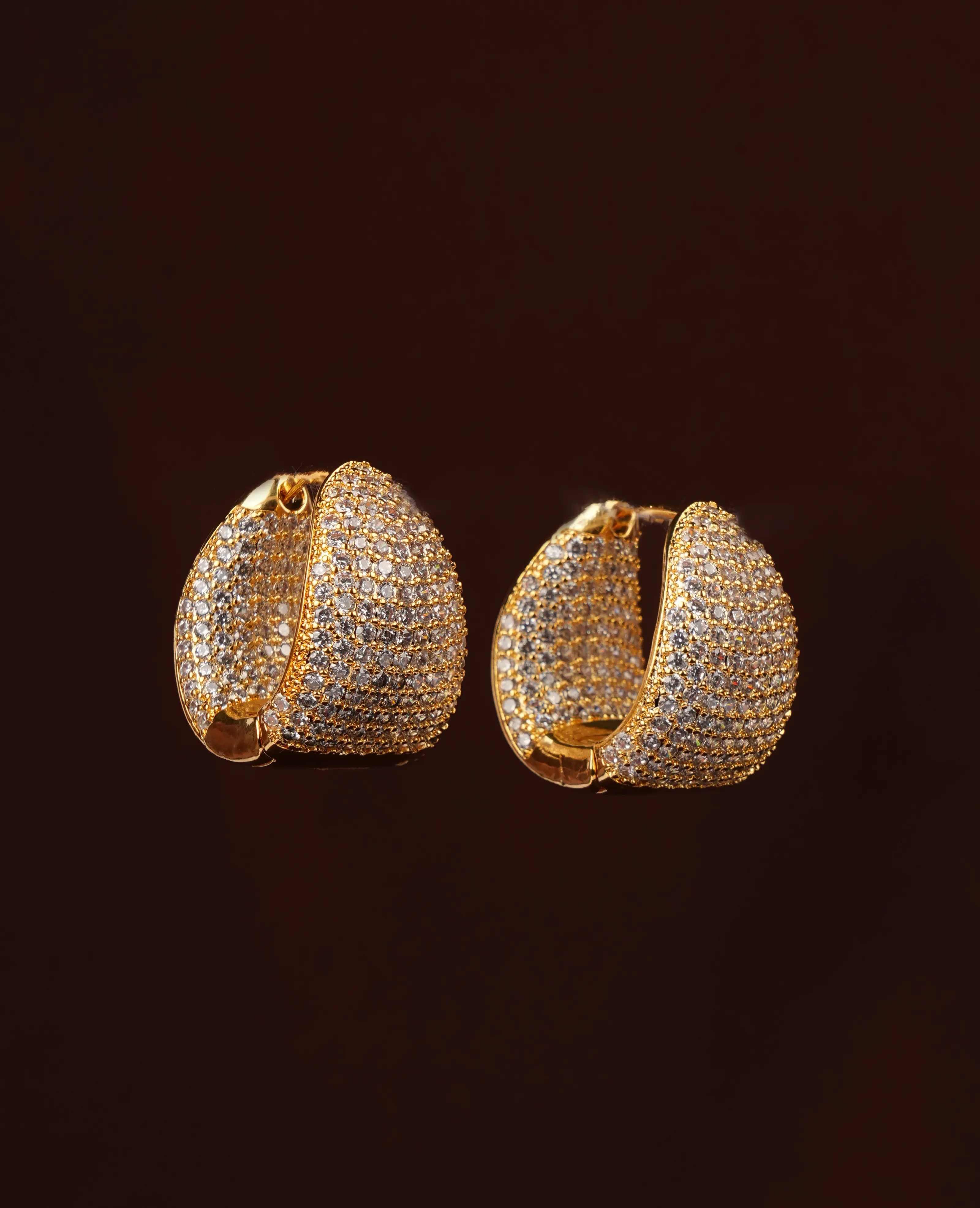 Radiant AD Golden Loop Earrings – A Sparkling Twist of Elegance and Style