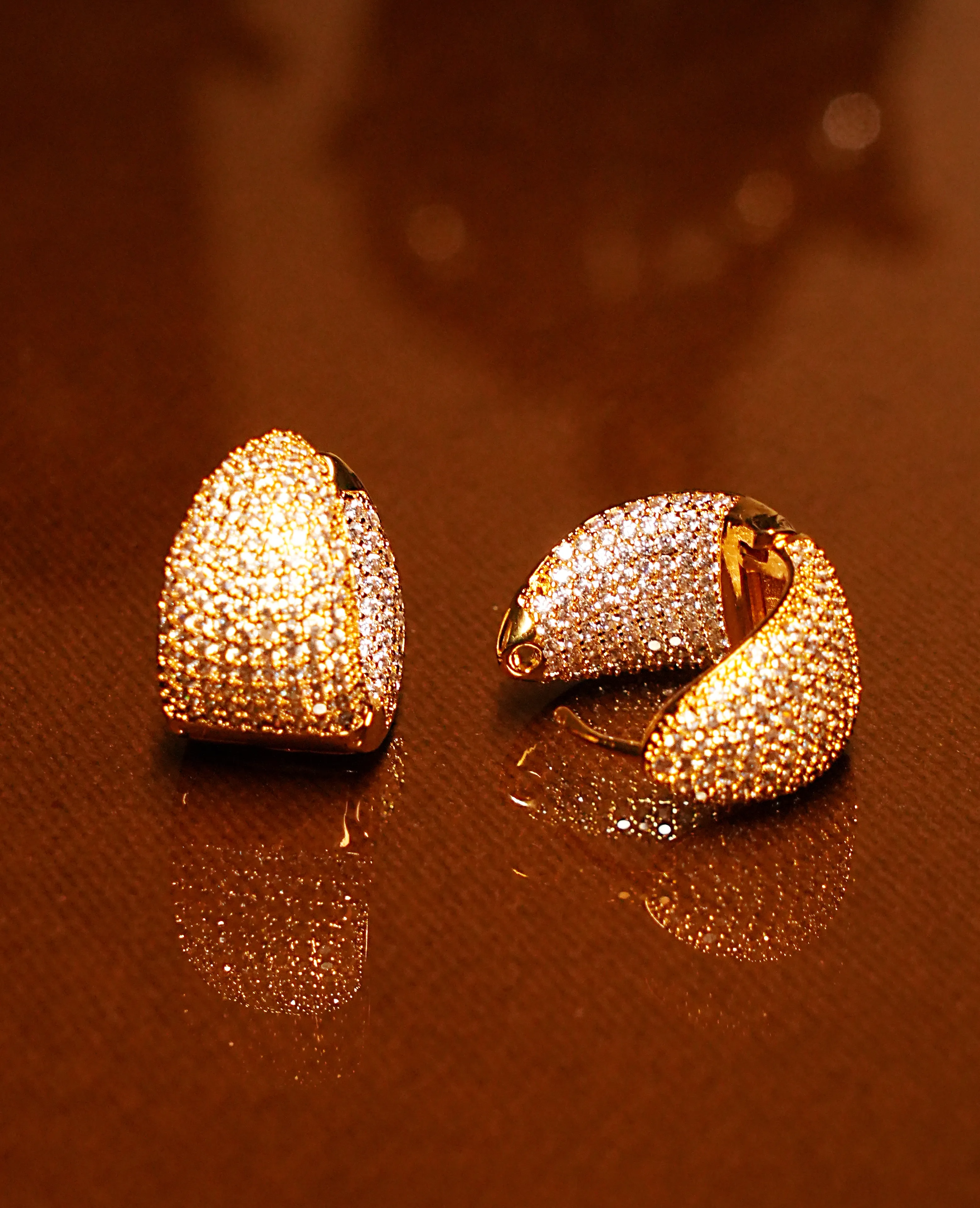 Radiant AD Golden Loop Earrings – A Sparkling Twist of Elegance and Style