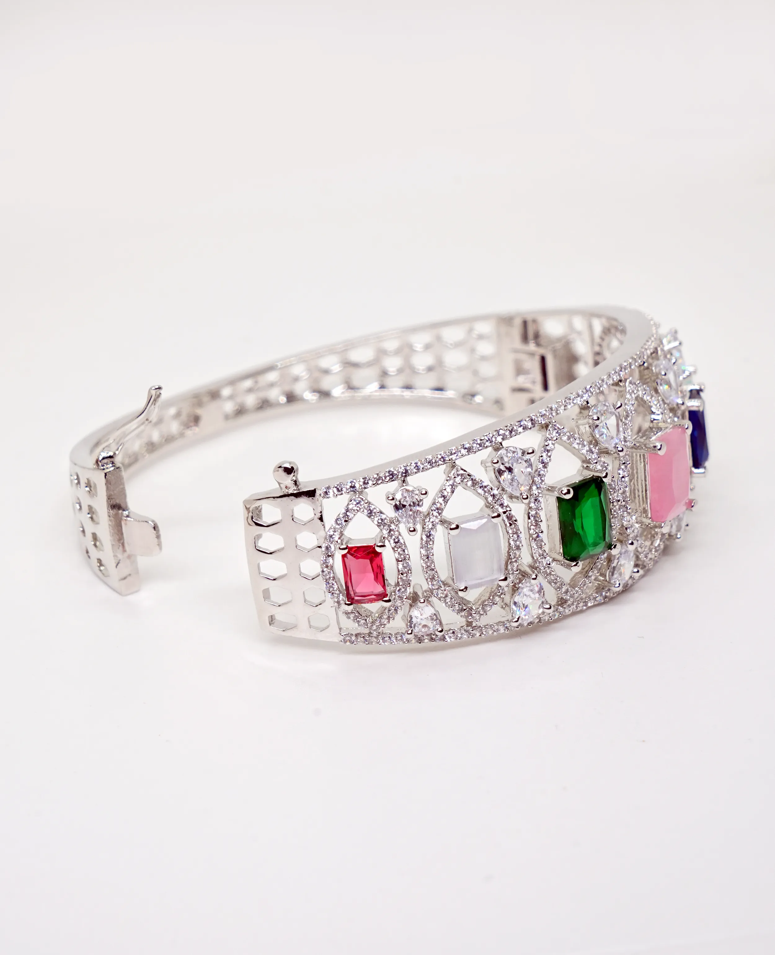 Dazzling AD Bracelet with Semi-Precious Color Stones - Forever-Lasting Elegance